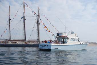 The Erica Lee II visits the tall ships in Salisbury