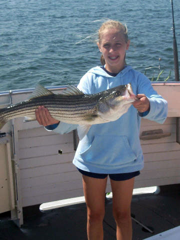 Now that's a big striper for such a small girl.