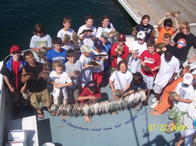 Flounder fishing during Coastal Discoveries camp.