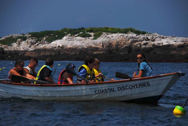 Paddling at the shoals.