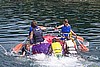 Paddling on the river.