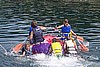 Paddling on the river.